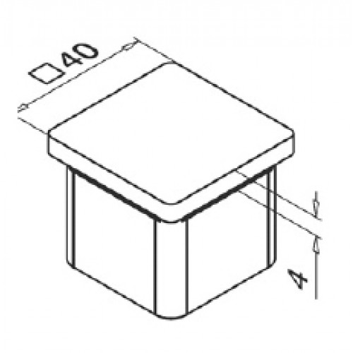 Square end Cap for 40mm x 40mm Tube